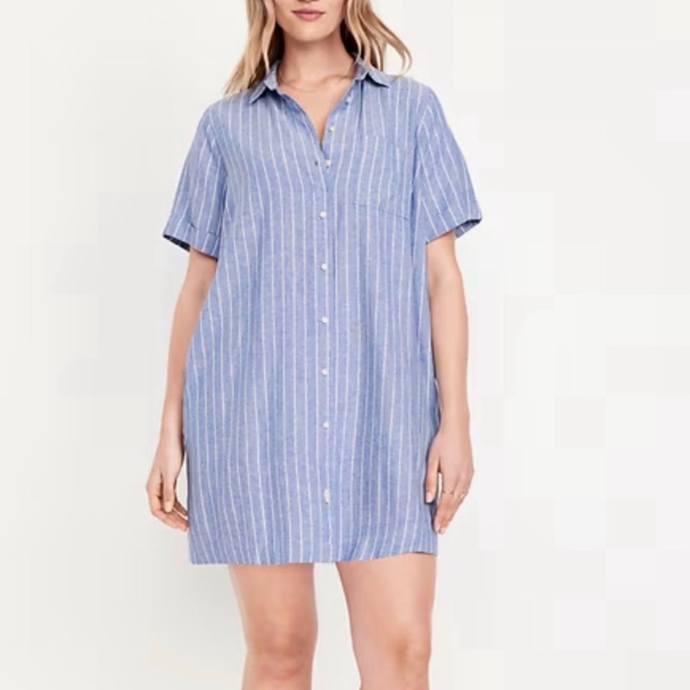 Old Navy linen-blend shirt dress